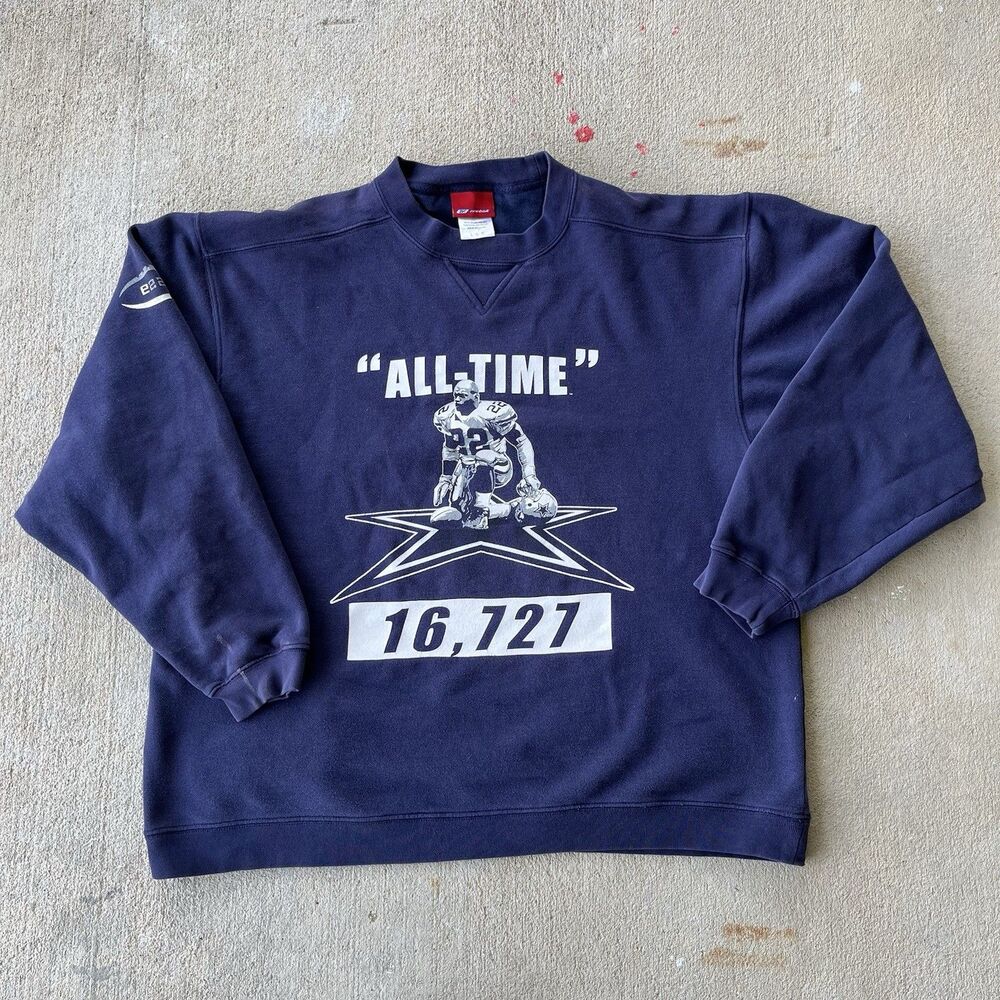 Reebok Dallas Cowboys Emmitt Smith All Time Rushing Leader Sweatshirt Size L